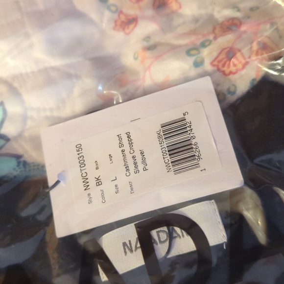 NWT - Naadam 100% Cashmere Short Sleeve cropped pullover - Picture 5 of 9